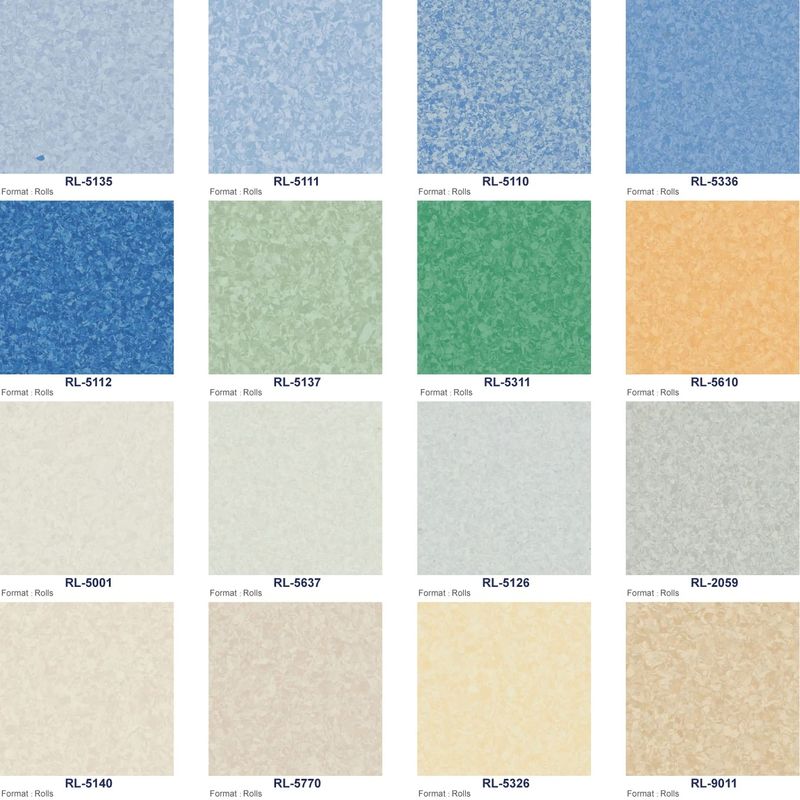 چسب پایین ضد صدا PVC یکنواخت کف لینولیم کف وینیل 2mm-3mm ضخامت
