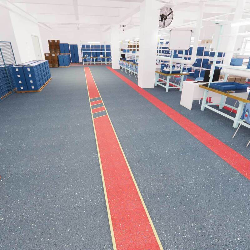 کفپوش ایمنی کاربوراندوم بدون گرد و غبار رله (مقاوم در برابر سایش در مناطق تمیز - ضد لغزش - ضد حریق - سازگار با محیط زیست)