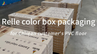 بسته بندی جعبه رنگی Relle برای کف Pvc مشتری شیلی